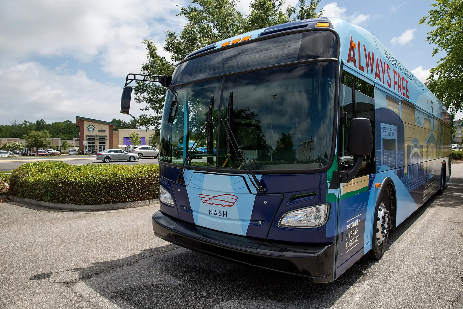 A CARTA bus at a stop in North Charleston.