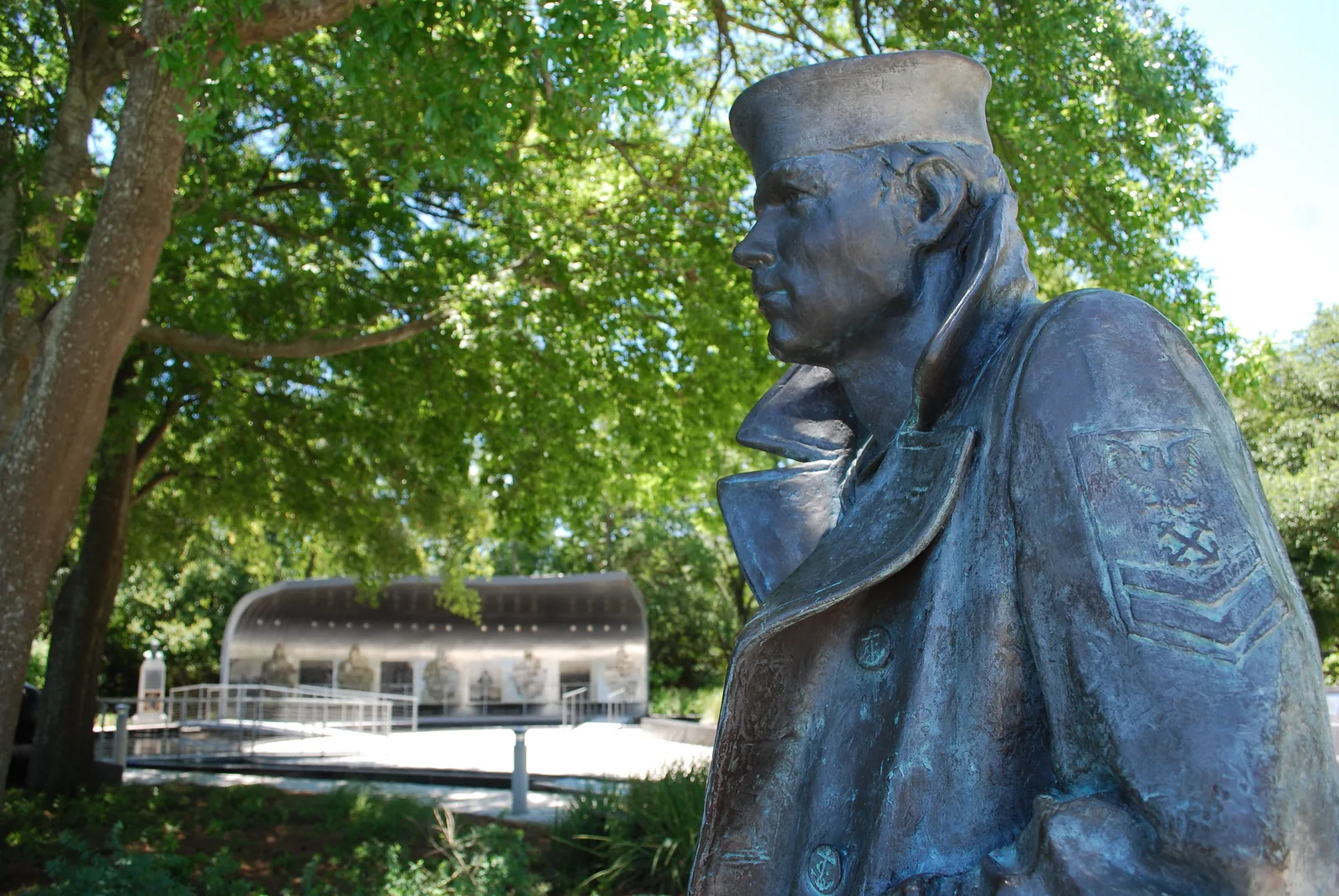 The Lone Sailor statue at the Greater Charleston Naval Base Memorial in Riverfront Park, North Charleston.