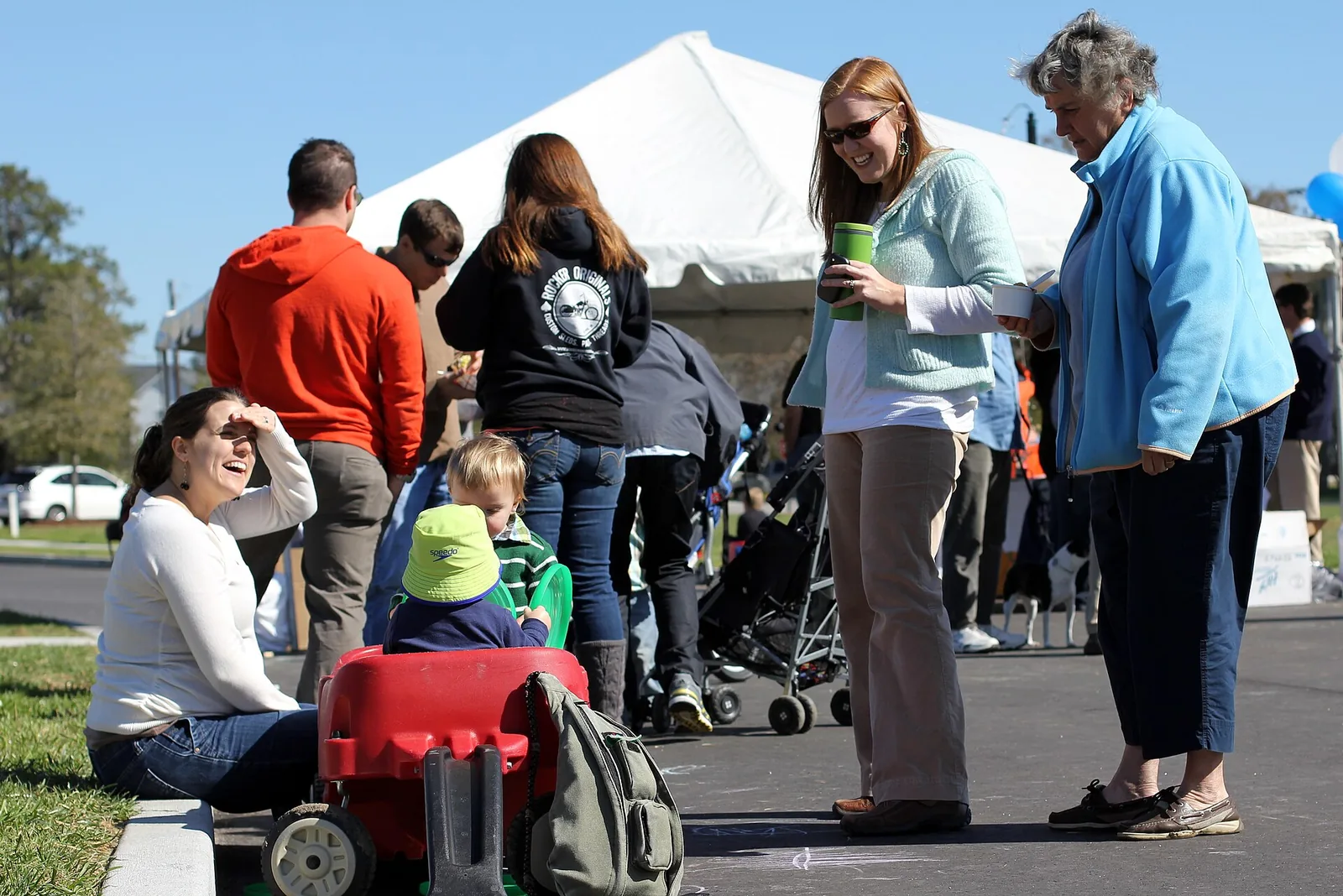 Neighbors gather at a block party in the Oak Terrace Preserve neighborhood of North Charleston.