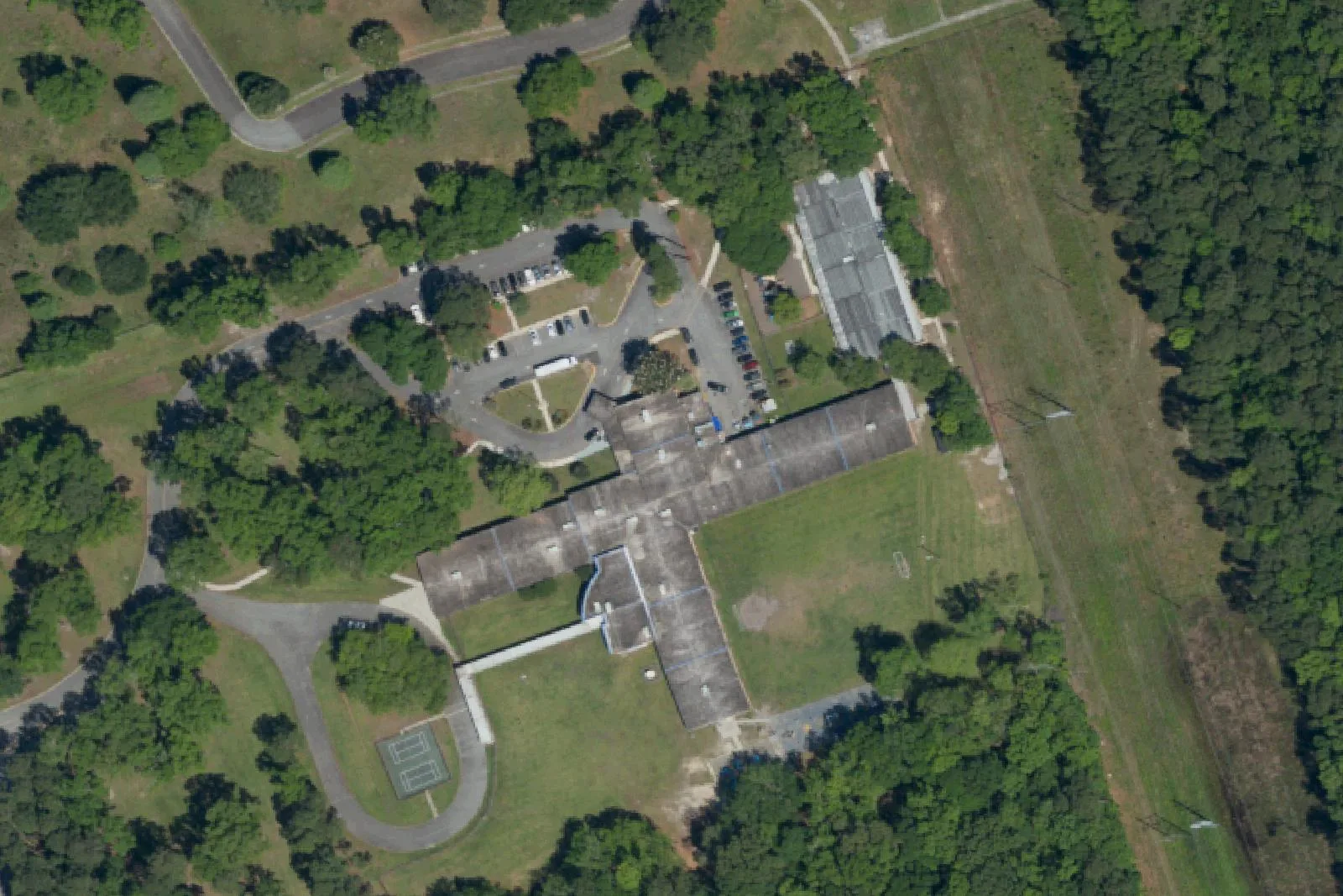 Lambs Elementary's campus on Dorchester Road in North Charleston, seen from the air
