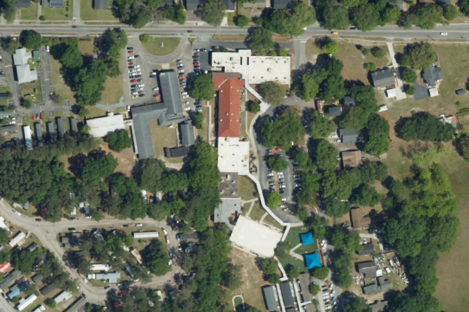 Midland Park Primary's campus on Midland Park Road in North Charleston, seen from the air