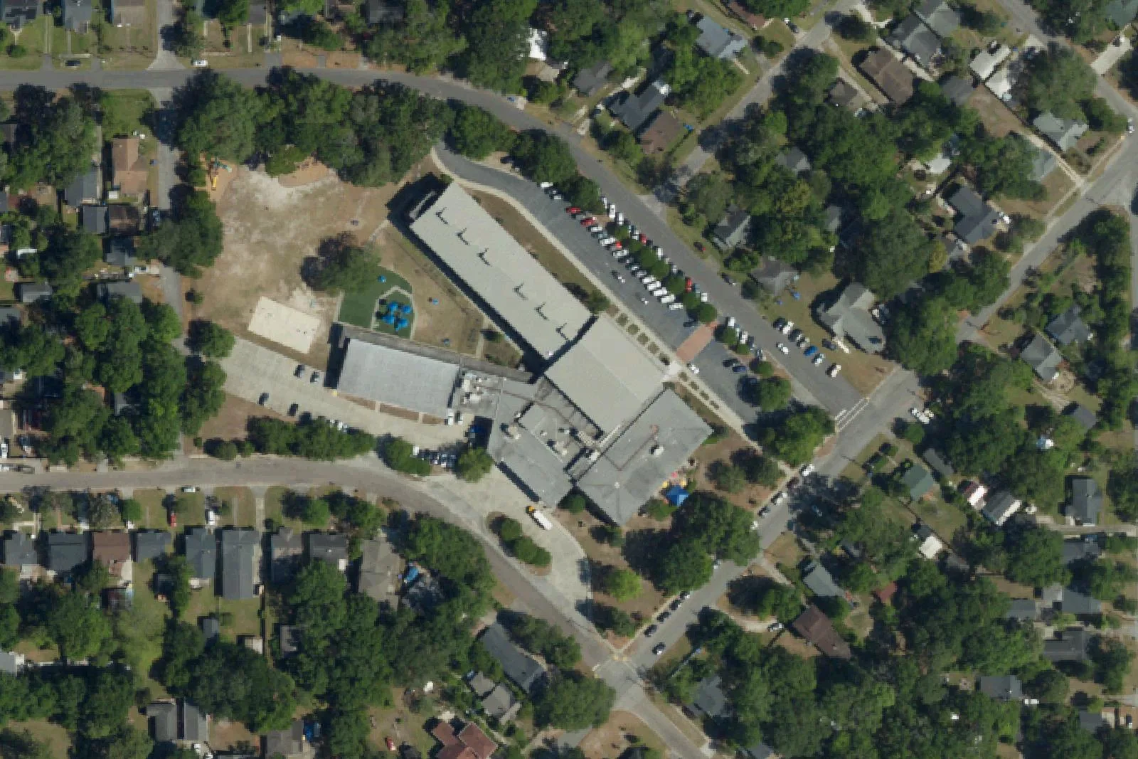North Charleston Elementary's campus on Durant Avenue in North Charleston, seen from the air