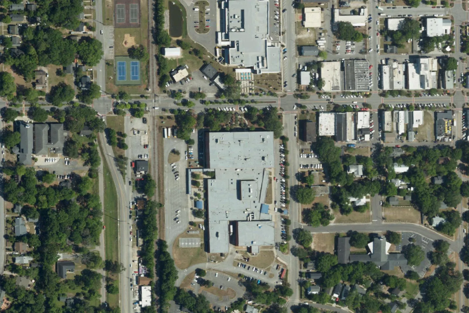 North Charleston High's campus on East Montague Avenue in North Charleston, seen from the air