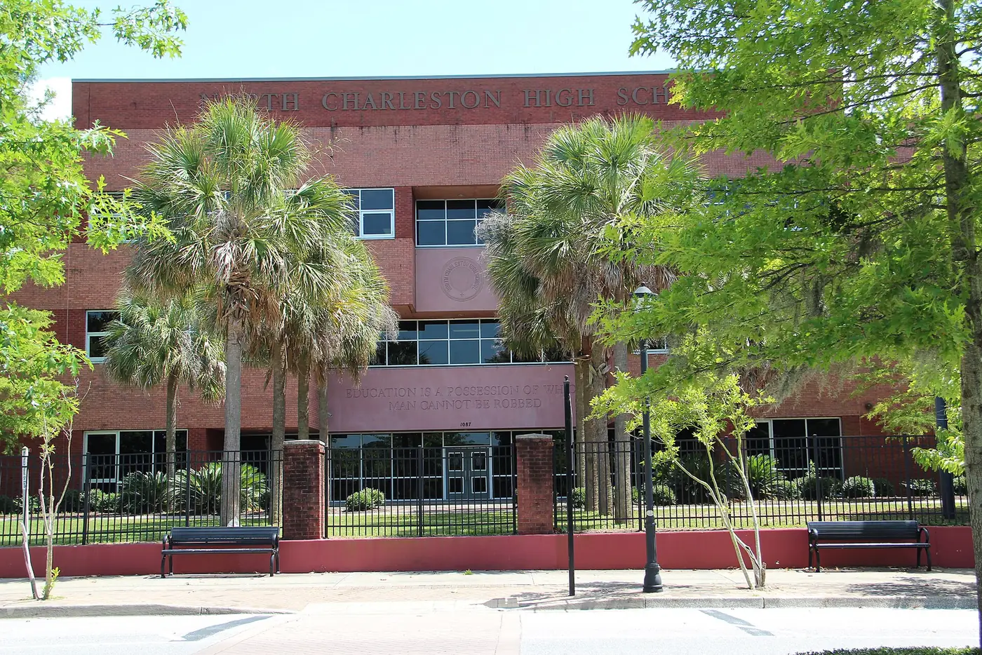 The front of North Charleston High School on East Montague Avenue.